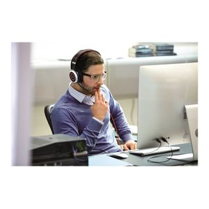 Jabra Evolve 80 UC stereo - Headset - full size - wired - active noise canceling
