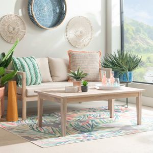 Linon Lascher Outdoor Rectangle Wood Coffee Table