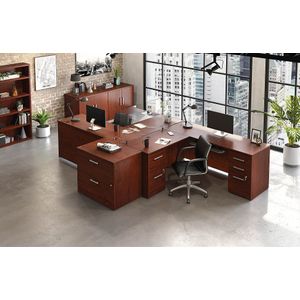 Sauder® Affirm Collection Executive Desk With Two 2-Drawer Mobile Pedestal Files And Lateral File
