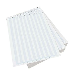 Domtar Continuous Form Paper, Unperforated, 14 7/8" x 11", 20 Lb, 1/2" Blue Bar, Carton Of 2,700 Forms