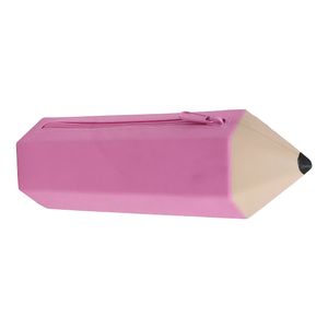 Office Depot® Brand Pencil-Shaped Silicone Pencil Pouch, 3-3/8" x 10", Pink