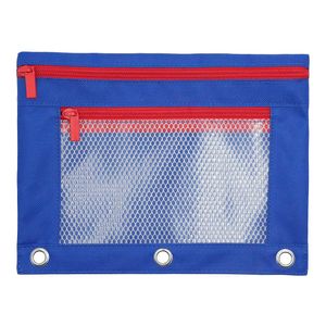 Office Depot® Brand Pencil Pouch With Mesh Window, 7" x 9-3/4", Blue/Red
