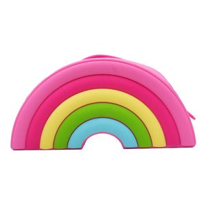 Office Depot® Brand Silicone Pencil Pouch, 5" x 9-1/2", Bright Rainbow