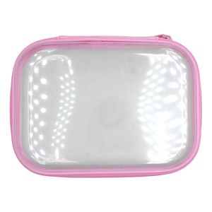 Office Depot® Brand Clear Pencil Case With Trim, 9" x 6-3/4", Light Pink