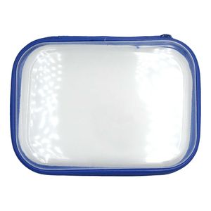 Office Depot® Brand Clear Pencil Case With Trim, 9" x 6-3/4", Blue