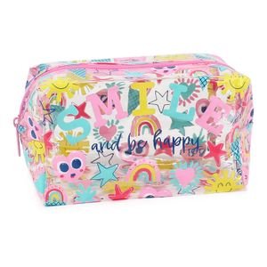 Office Depot® Brand Poly Pencil Pouch, 4" x 7", Clear/Smile