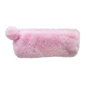Office Depot® Brand Furry Pencil Pouch, 3-1/2" x 9", Light Pink