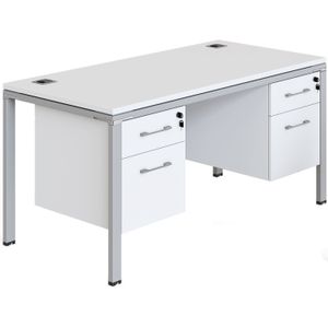 Boss Office Products Simple System Workstation Desk With 2 Pedestals