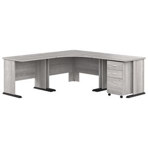 Bush Business Furniture Studio A 83"W Large Corner Desk With 3-Drawer Mobile File Cabinet