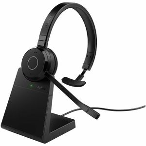 Jabra Evolve 65 TE Headset - Microsoft Teams Certification - Mono - Wireless - Bluetooth - 98.4 ft - 20 Hz to 20 kHz - Over-the-head, On-ear - Monaura
