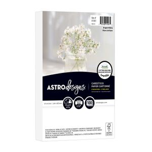 Astrodesigns Cardstock, Bright White, 4-1/2” x 6-1/2”, 65 Lb, Pack Of 100 Sheets