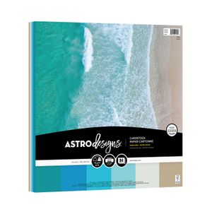 Astrodesigns Color Cardstock, Ocean Assortment, 12” x 12”, 65 Lb, Pack Of 84 Sheets