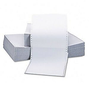 Universal Two Parts Computer Printout Paper - 92 Brightness - 9 1/2" x 11" - 15 lb Basis Weight - White - 1650 Sheet