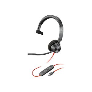 Poly Blackwire 3310 - Blackwire 3300 series - headset - on-ear - wired - USB-C - black