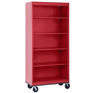 Sandusky Lee 78”H 5-Shelf Mobile Welded Steel Bookcase