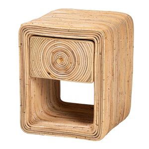 bali & pari Rosina Natural Rattan 1-Drawer Nightstand