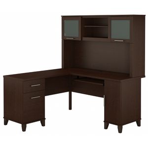 Bush Furniture Somerset 60"W L-Shaped Desk With Hutch