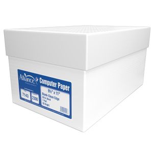 Alliance 1-Part Computer Paper, Z-Fold, 9-1/2" x 11", 92+ Brightness, 20 Lb, White, Ream Of 2,300 Sheets