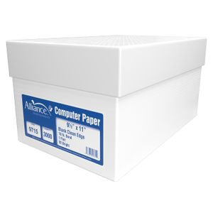 Alliance Continuous Feed Computer Paper, 9-1/2” x 5-1/2”, White, 20 lb