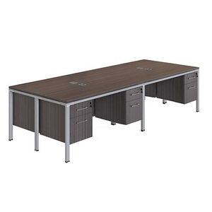 Boss Office Products Simple Systems Workstation Quad Desks With 4 Pedestals