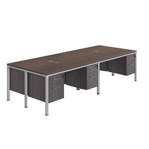 Boss Office Products Simple Systems Workstation Quad Desks With 4 Pedestals