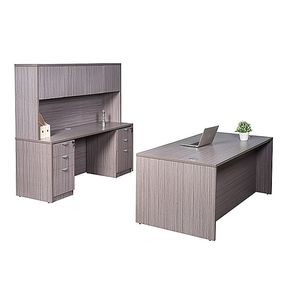 Boss Office Products 66"W Executive Office Suite With 2 Box/Box/File Storage Pedestals