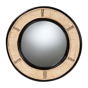 bali & pari Tacita Modern Bohemian Round Accent Wall Mirror