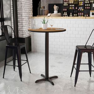 Flash Furniture Round Bar-Height Table With X-Style Base