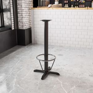 Flash Furniture Iron Restaurant Table X-Base With Bar-Height Column And Foot Ring