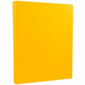 JAM Paper® Vellum Bristol Card Stock, Goldenrod, Letter (8.5" x 11"), 67 Lb, Pack Of 50