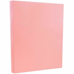 JAM Paper® Vellum Bristol Card Stock, Baby Pink, Letter (8.5" x 11"), 67 Lb, Pack Of 50