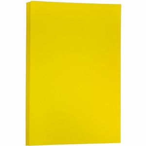 JAM Paper® Card Stock, Yellow, Ledger (11" x 17"), 65 Lb, Pack Of 250