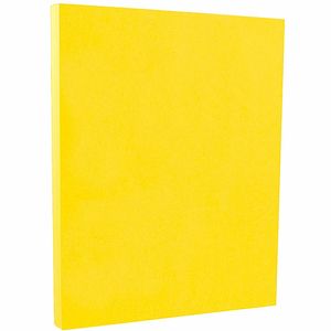JAM Paper® Card Stock, Yellow, Letter (8.5" x 11"), 65 Lb, Pack Of 100