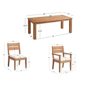 Linon Clemmet 7-Piece Outdoor Dining Set