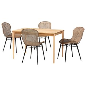 Baxton Studio Sabelle Modern Bohemian 5-Piece Dining Set