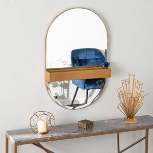 SEI Furniture Melston Decorative Oval Mirror with Storage