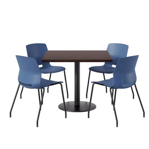 KFI Studios Proof Cafe Pedestal Table With Imme Chairs