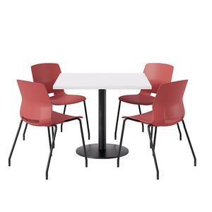 KFI Studios Proof Cafe Pedestal Table With Imme Chairs