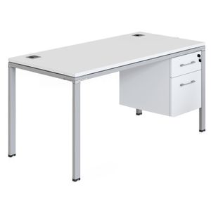 Boss Office Products Simple System Workstation Desk With Pedestal