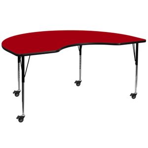 Flash Furniture Mobile Height Adjustable Thermal Laminate Kidney Activity Table