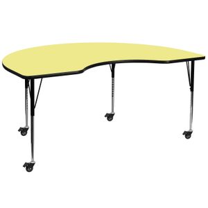 Flash Furniture Mobile Height Adjustable Thermal Laminate Kidney Activity Table