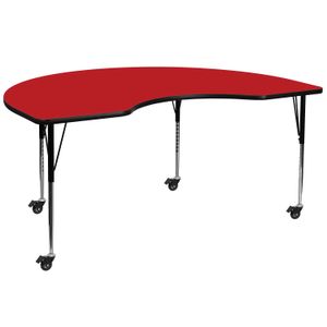 Flash Furniture Mobile Height Adjustable HP Laminate Kidney Activity Table