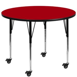 Flash Furniture Mobile Height Adjustable Thermal Laminate Round Activity Table