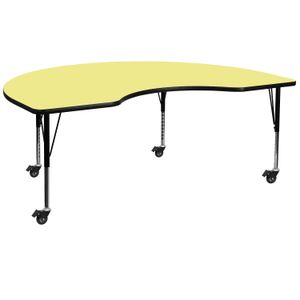 Flash Furniture Mobile Height Adjustable Thermal Laminate Kidney Activity Table