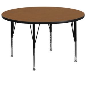 Flash Furniture Round Thermal Laminate Activity Table With Short Height-Adjustable Legs
