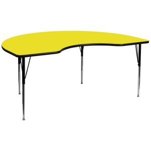 Flash Furniture Kidney High-Pressure Thermal Laminate Activity Table With Height-Adjustable Legs