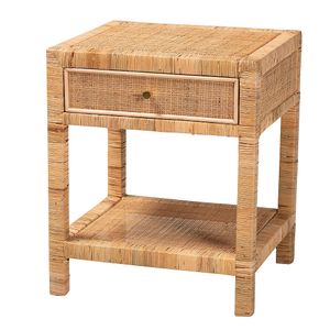 bali & pari Adelia Mahogany Wood 1-Drawer Nightstand