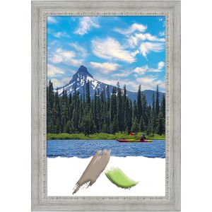 Amanti Art Rustic White Wash Wood Picture Frame