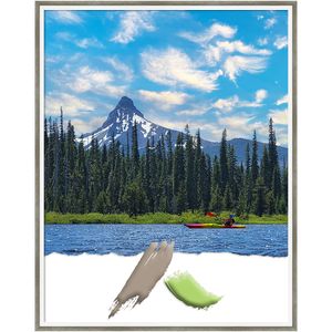 Amanti Art Lucie Silver White Wood Picture Frame