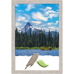 Amanti Art Marred Silver Wood Picture Frame